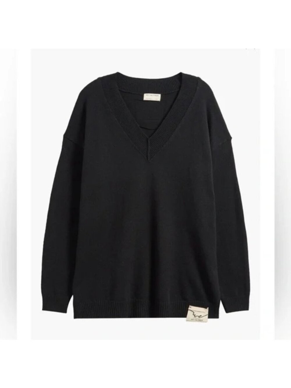 NEW Free People Chelsea V Neck Tunic Sweater Minimalist Contemporary Womens S